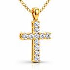 Sleek Diamond Cross Necklace with Chain
