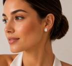 Emerald-Cut Diamond Solitaire Studs