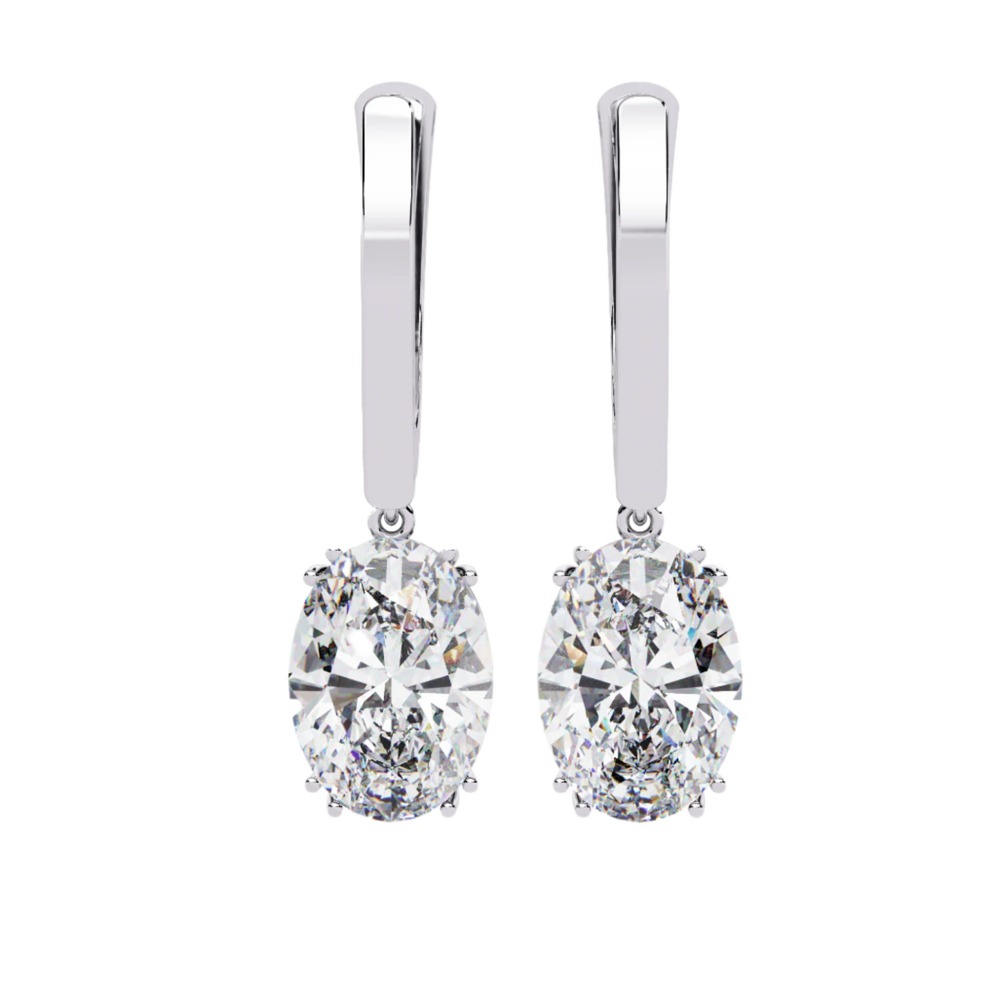 2 Carat Drop Earrings with Diamonds