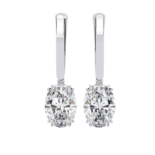 2 Carat Drop Earrings with Diamonds