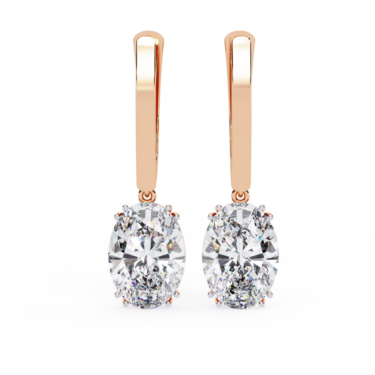 2 Carat Drop Earrings with Diamonds