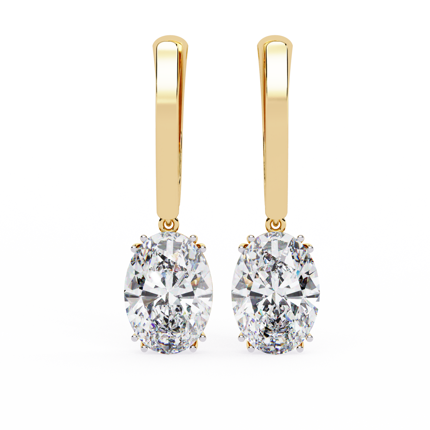 2 Carat Drop Earrings with Diamonds
