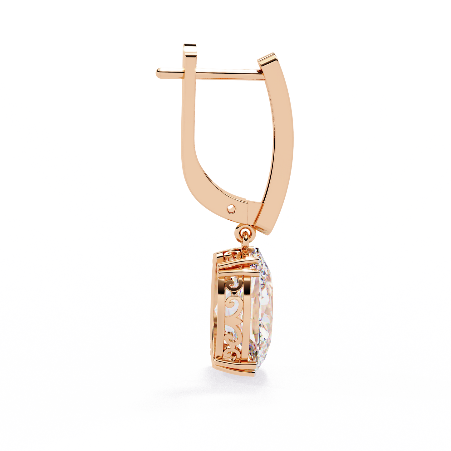 2 Carat Drop Earrings with Diamonds
