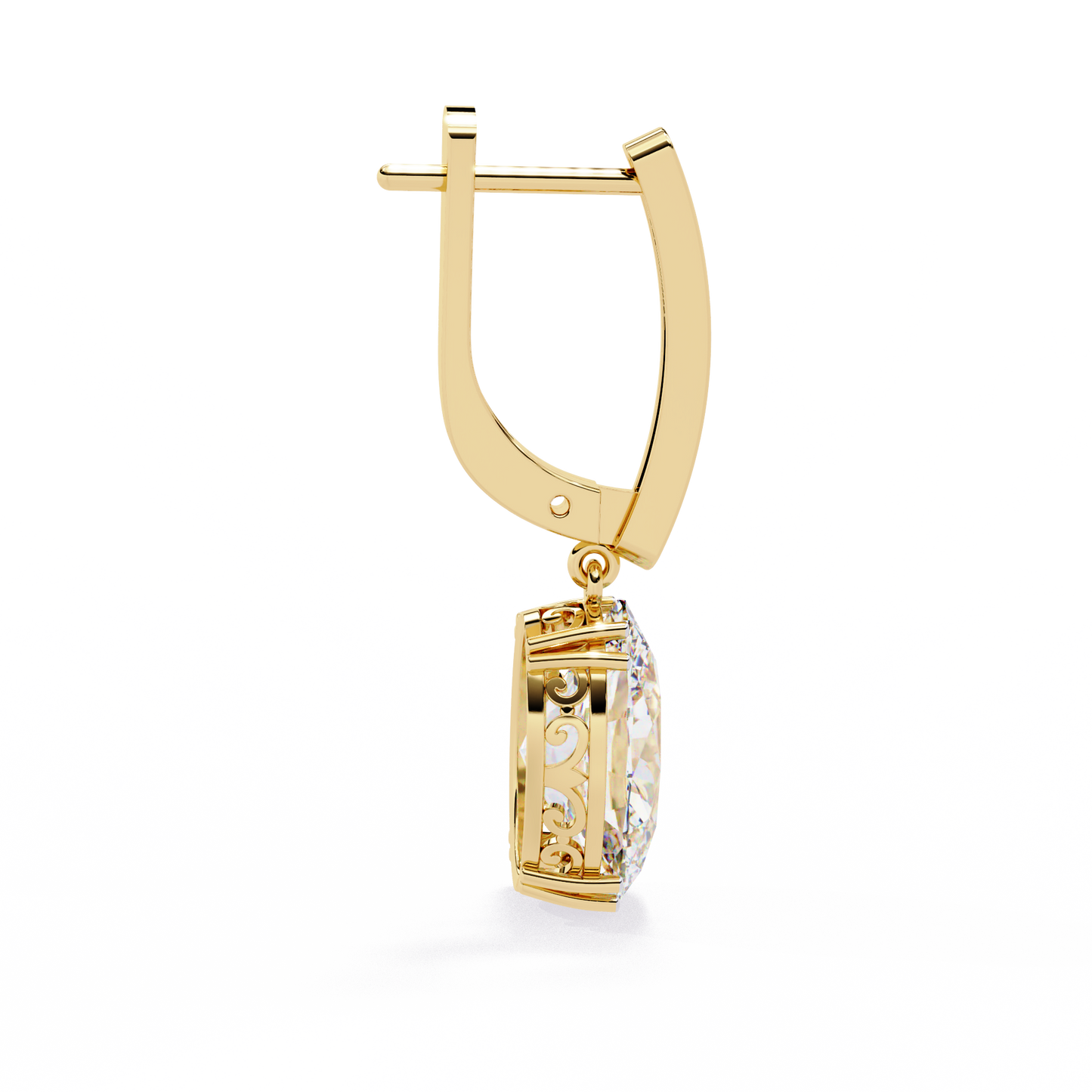2 Carat Drop Earrings with Diamonds