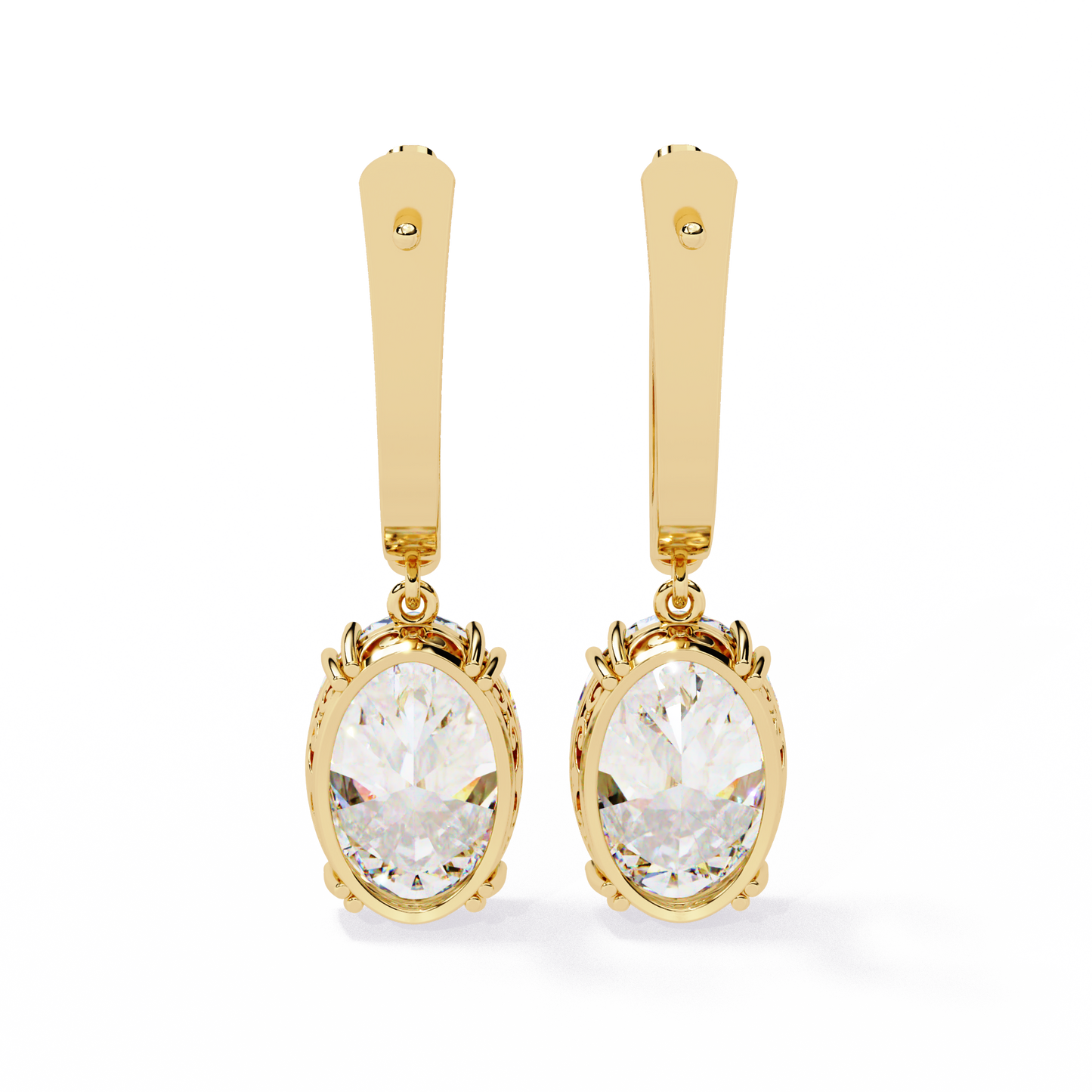 2 Carat Drop Earrings with Diamonds