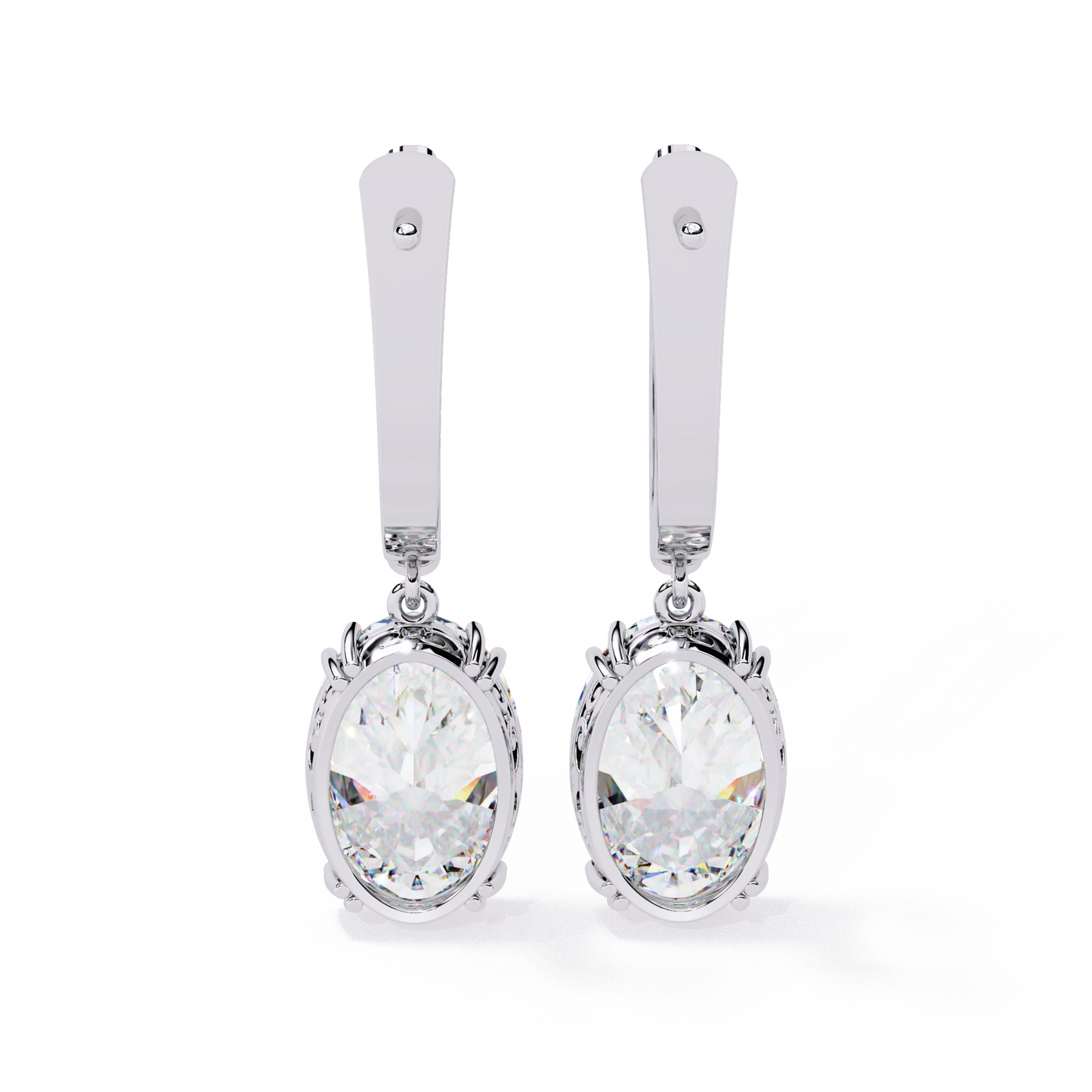 2 Carat Drop Earrings with Diamonds