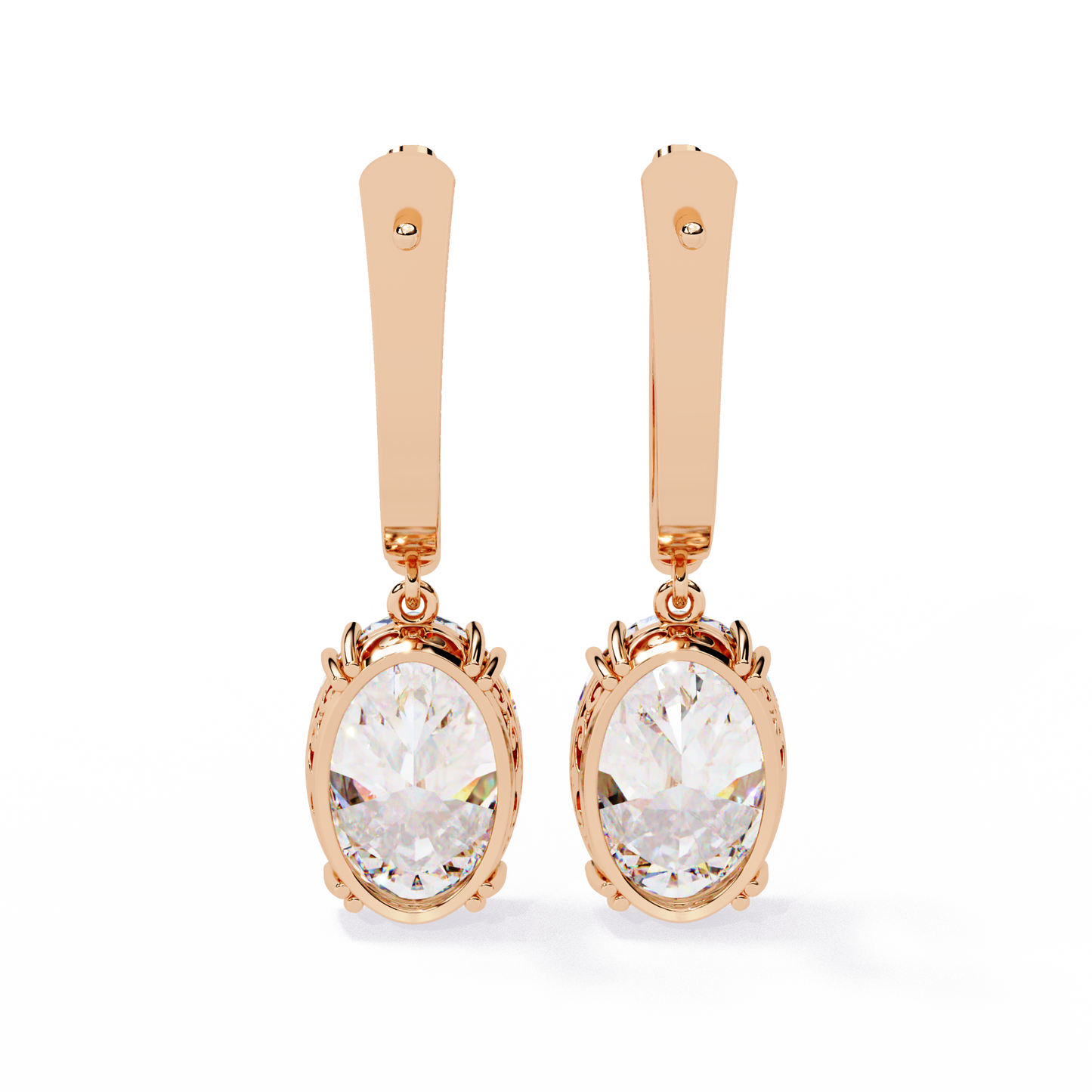 2 Carat Drop Earrings with Diamonds