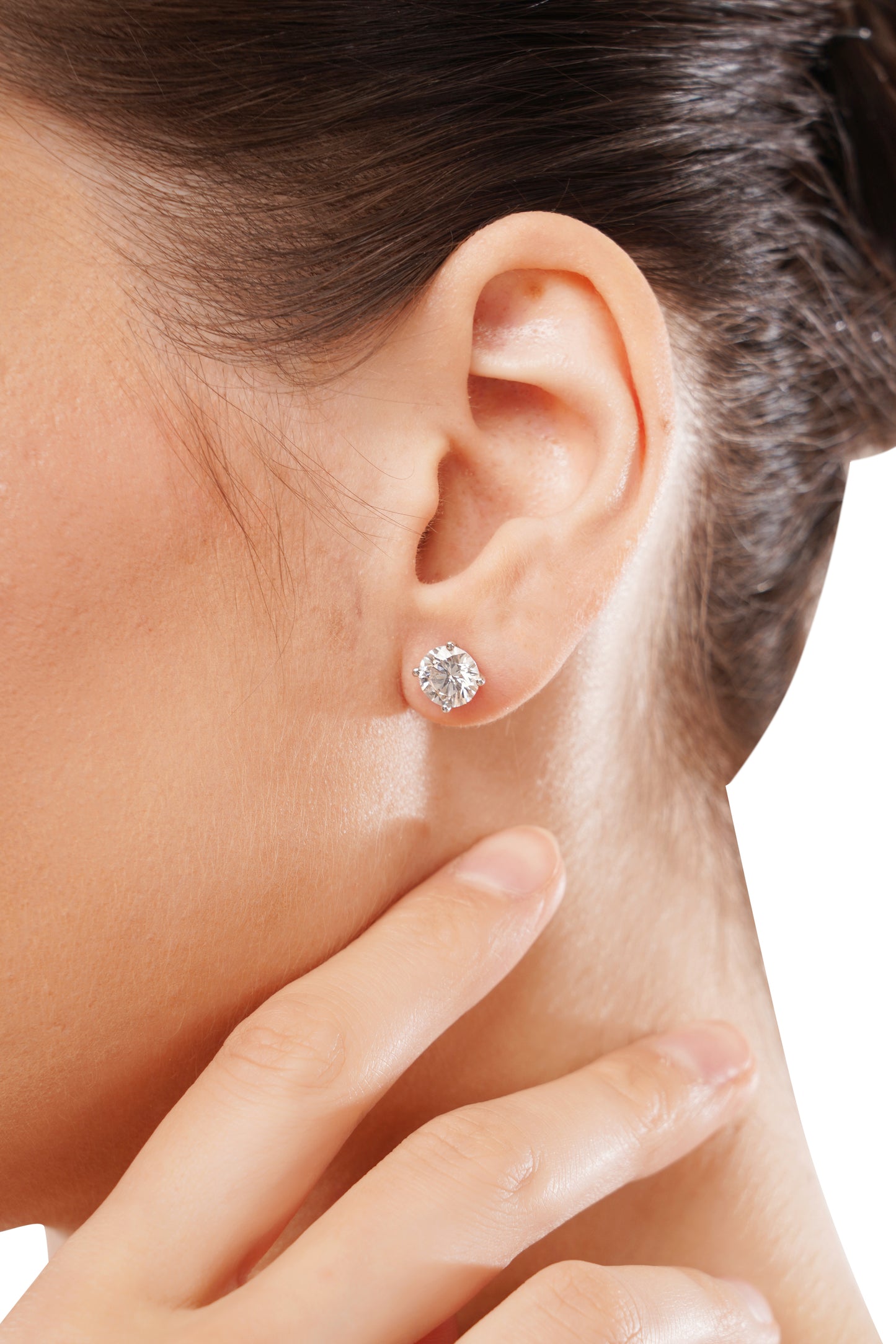 3 Carat to 8 Carat Round Brilliant Solitaire Diamond Stud Earrings