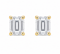 Emerald-Cut Diamond Solitaire Studs