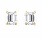 Emerald-Cut Diamond Solitaire Studs