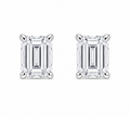 Emerald-Cut Diamond Solitaire Studs