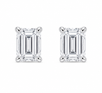 Emerald-Cut Diamond Solitaire Studs