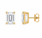 Emerald-Cut Diamond Solitaire Studs