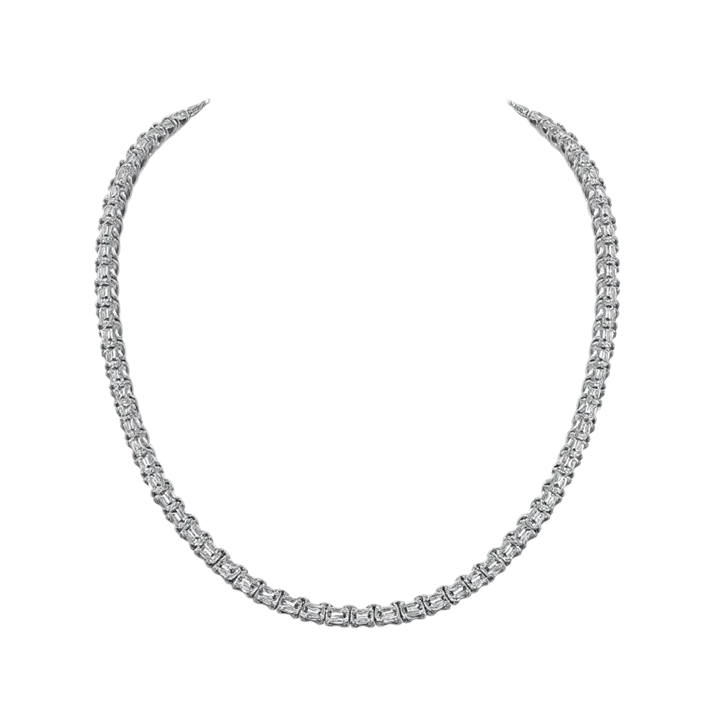 7.5 ct to 40 ct Diamond Tennis Necklace in 10k Gold