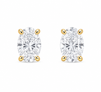 Oval-Cut Diamond Solitaire Studs