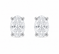 Oval-Cut Diamond Solitaire Studs