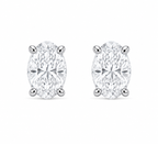 Oval-Cut Diamond Solitaire Studs