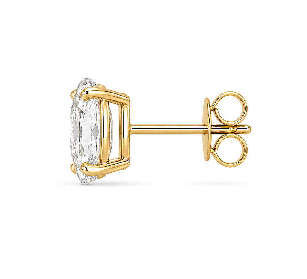 Oval-Cut Diamond Solitaire Studs