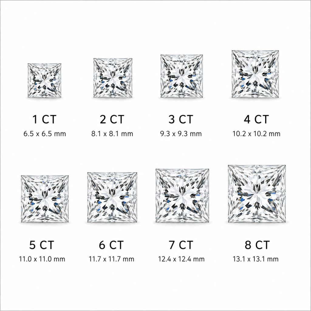 Princess Diamond Pendant Necklace with Chain
