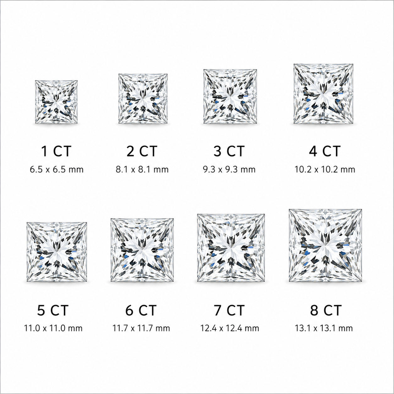 Princess Diamond Pendant Necklace with Chain