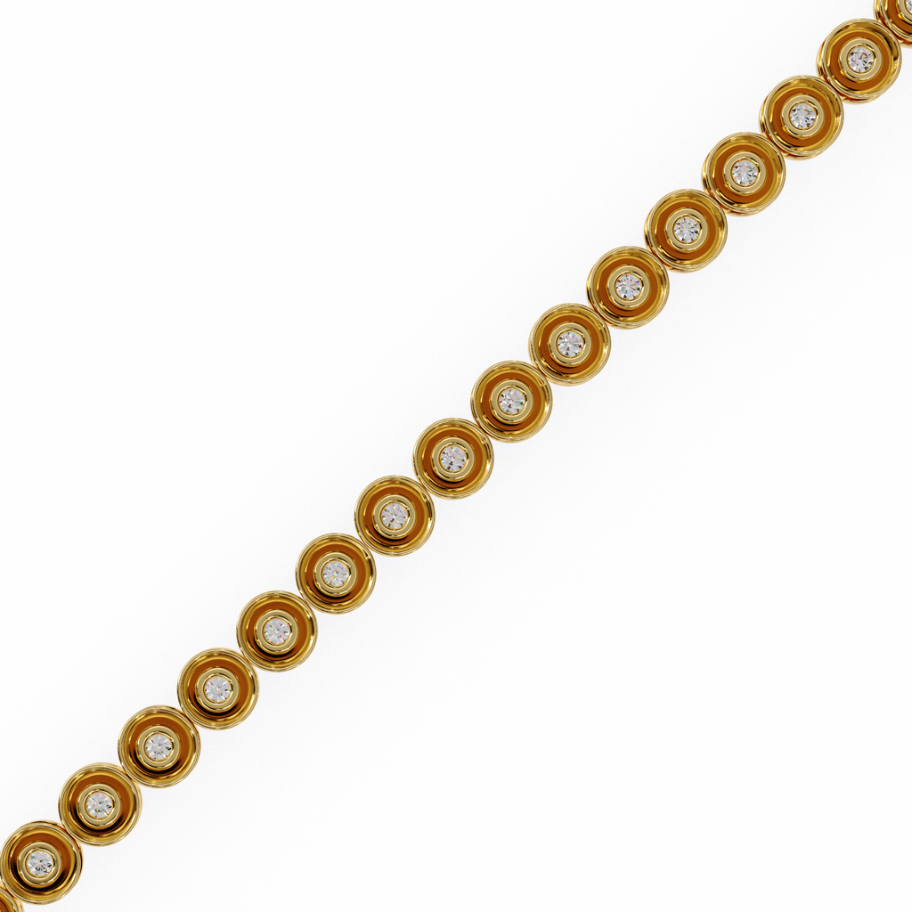 Round Flower Tennis Bracelet