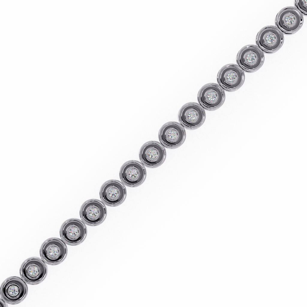 Round Flower Tennis Bracelet
