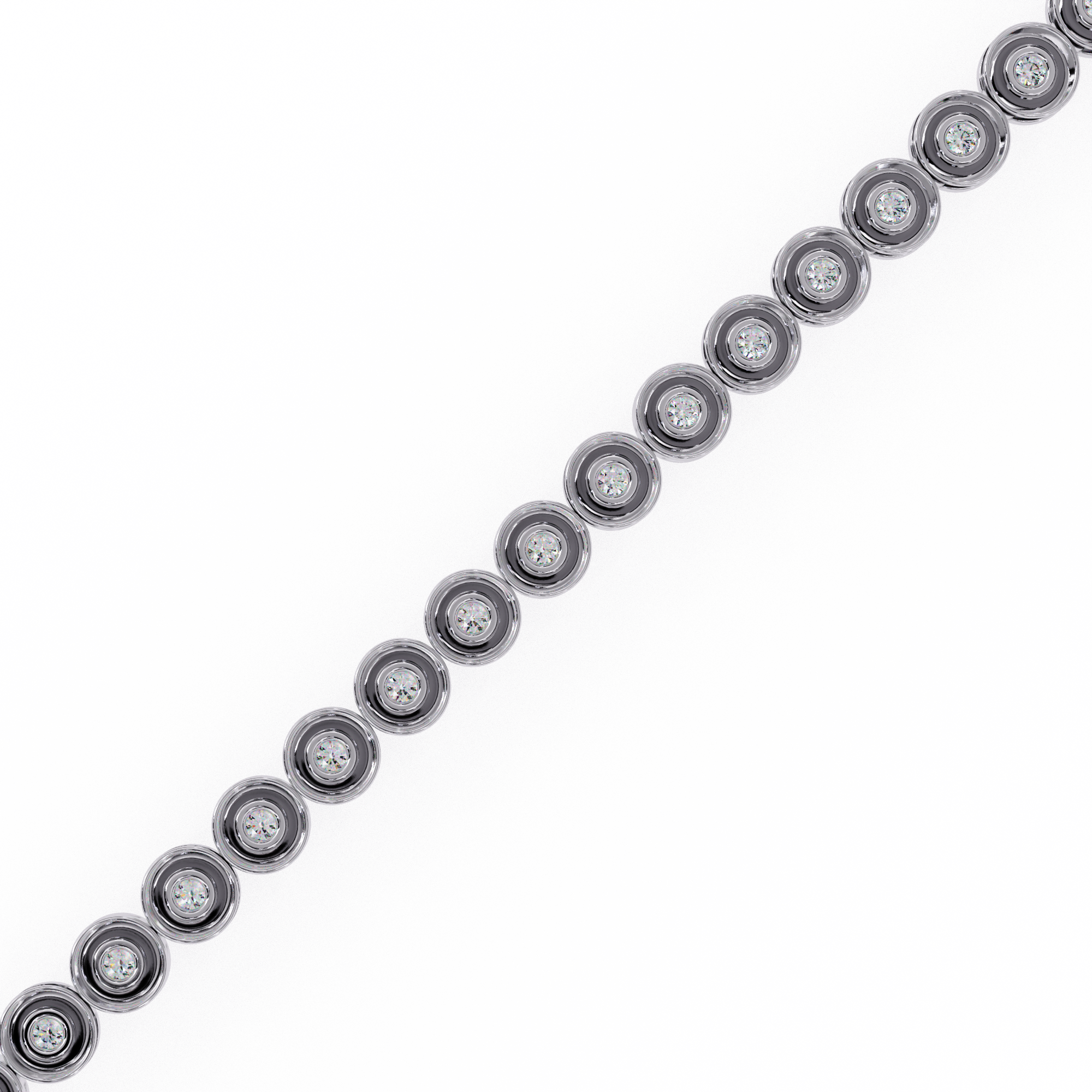 Round Flower Tennis Bracelet