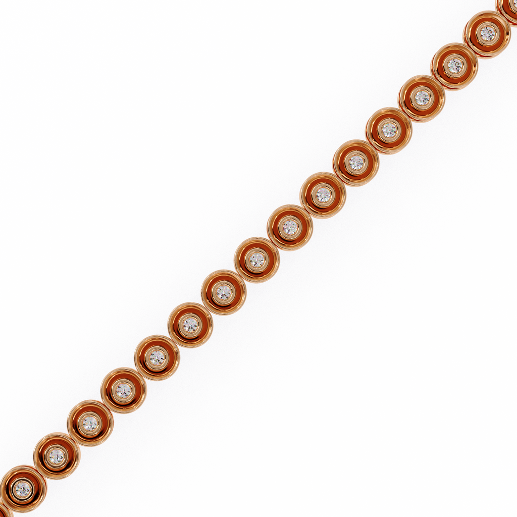 Round Flower Tennis Bracelet