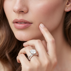 8.4 Carat, E Colour, VVS2 Clarity, Excellent Cut, Twisted Halo Ring in 18k Gold with IGI Certificate