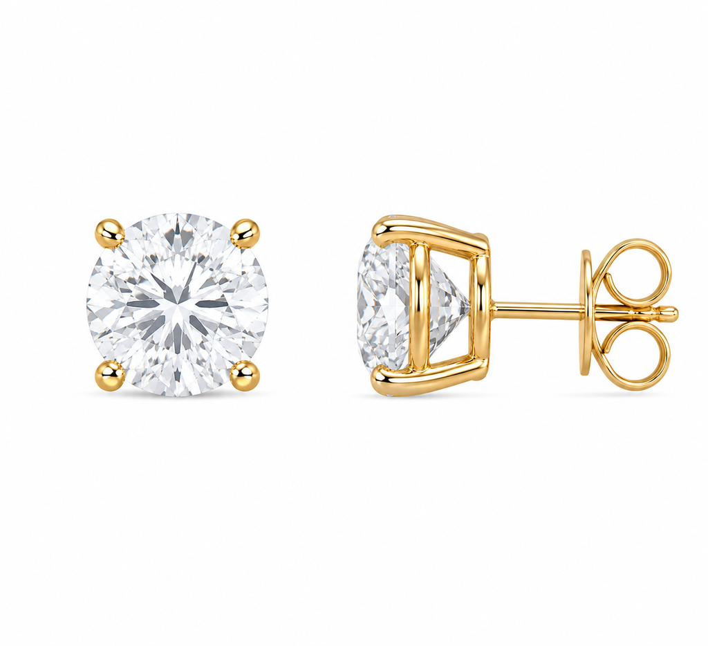 Round-Cut Diamond Solitaire Studs