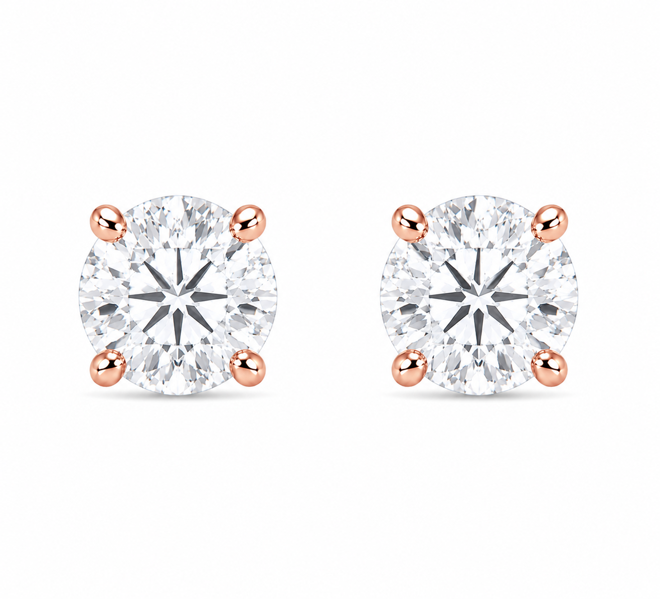 Round-Cut Diamond Solitaire Studs