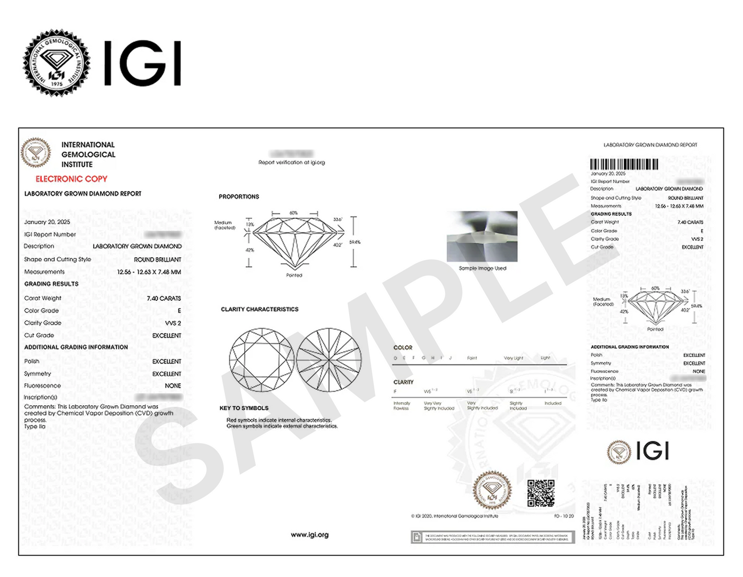 2 Carat Solitaire Pendant with Chain and Stud Earrings  in Sterling Silver with IGI Certificate