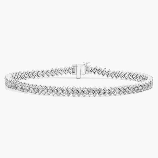 5 ct to 20 ct Diamond V-Link Tennis Bracelet in 10k Gold