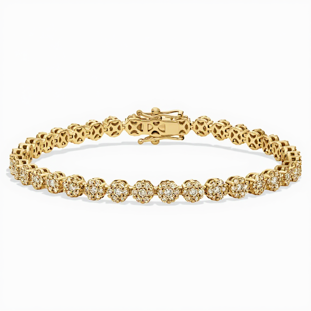 5 ct to 20 ct Petalia Bloom Tennis Bracelet in 10k Gold