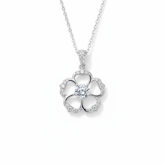 Floral Diamond Pendant with Chain
