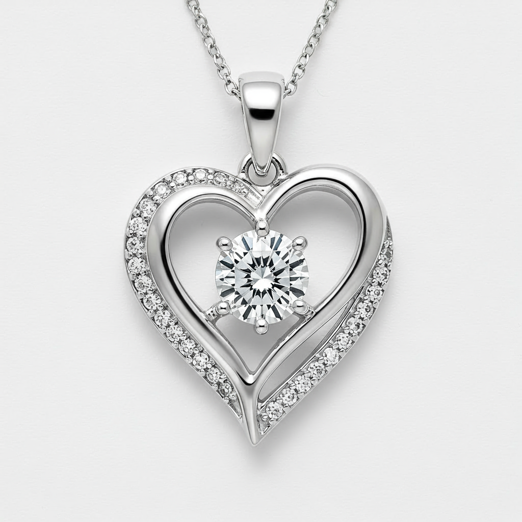 Diamond Heart Pendant with Chain