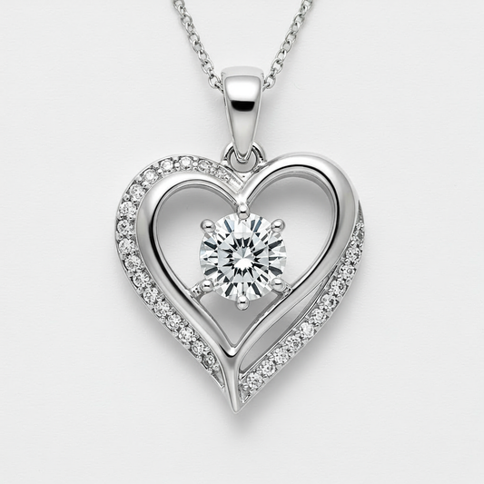 Diamond Heart Pendant with Chain