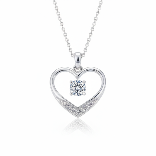 1 Carat, Colour D-E, Clarity VVS-VS, Diamond Heart-Shaped Pendant with Chain