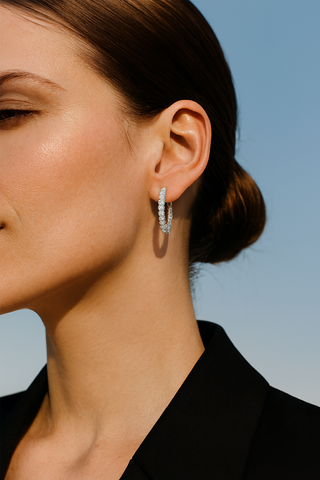 2 Carat Classic Inside Out Diamond Hoop Earrings