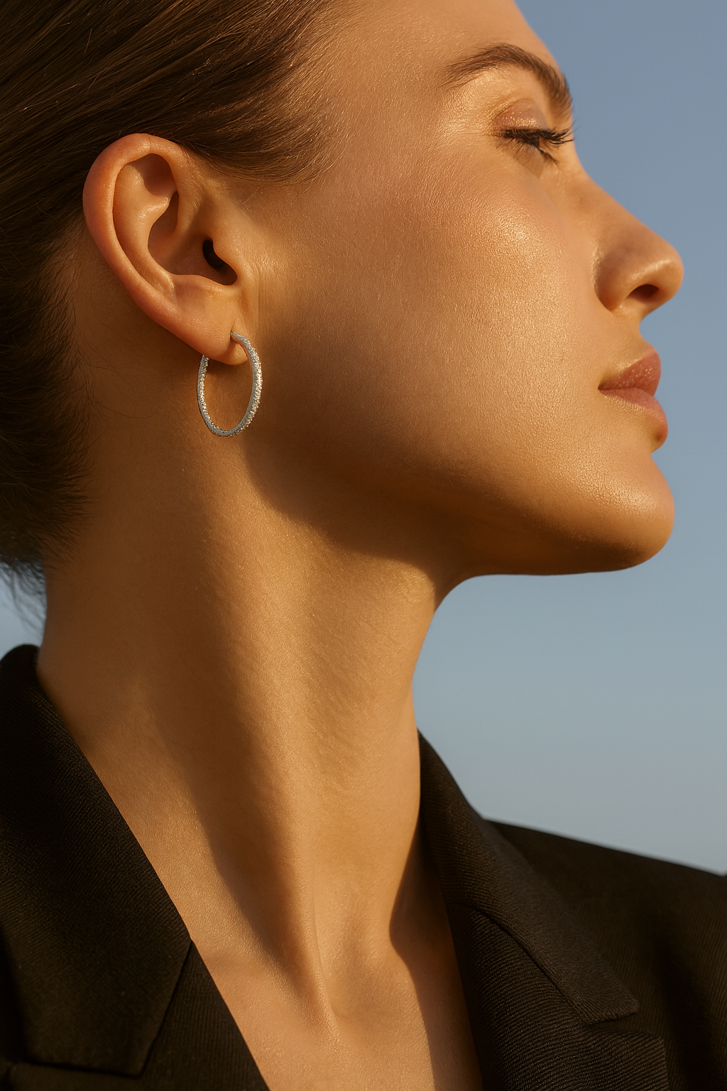2 Carat Sleek Diamond Hoop Earrings