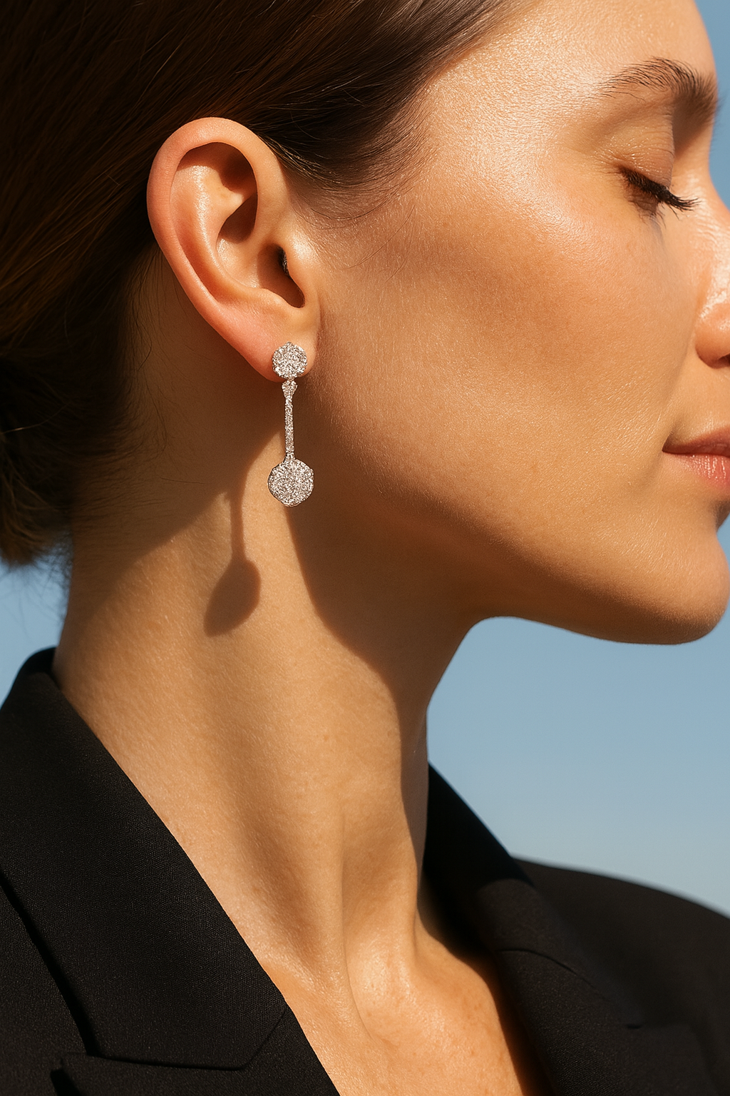 3 Carat Diavont Floral Diamond Drop Earrings