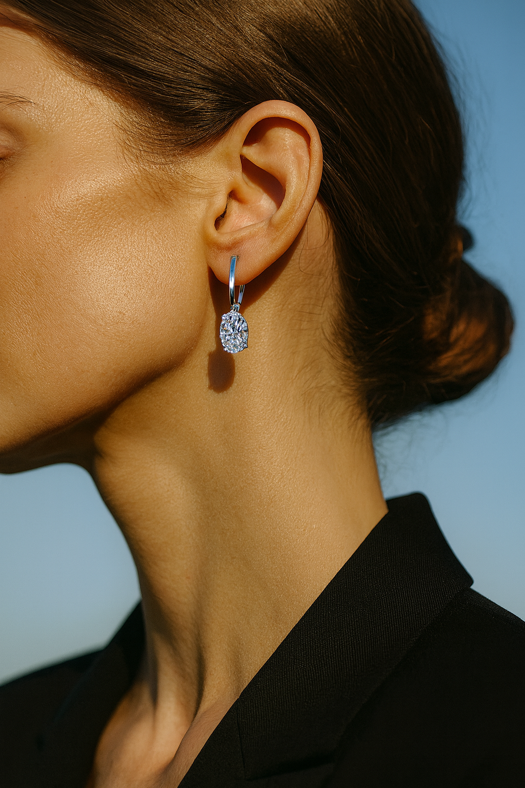 2 Carat Drop Earrings with Diamonds