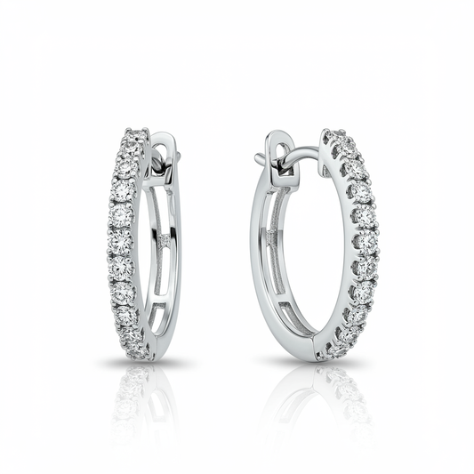 2 Carat Elegant Diamond Inside-Out Hoop Earrings