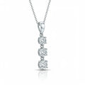 Triple Round Cut Diamond Pendant with Chain