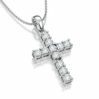 Sleek Diamond Cross Necklace with Chain