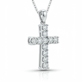 Sleek Diamond Cross Necklace with Chain