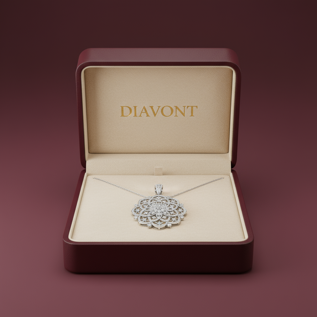 Eternal Blossom Diamond Pendant with Chain in 10K White Gold
