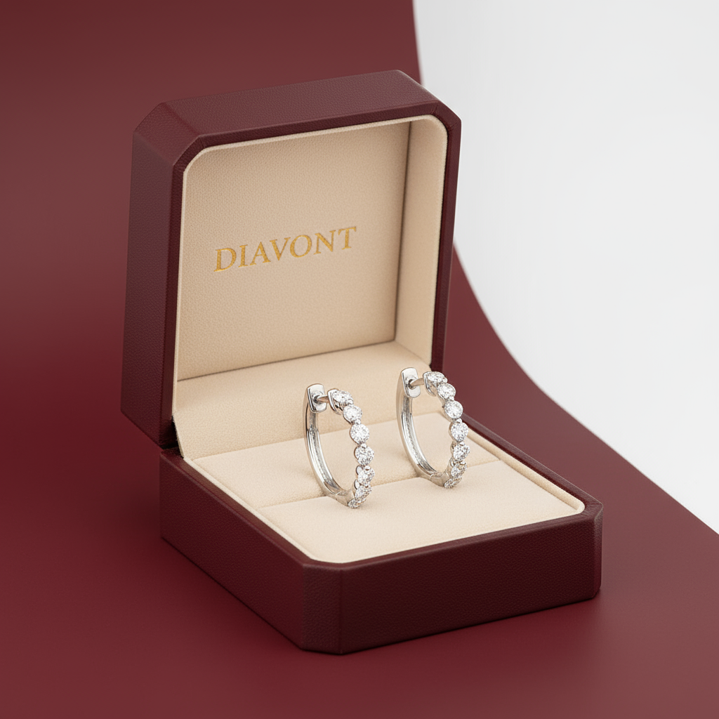 2 Carat Elegant Diamond Inside-Out Hoop Earrings
