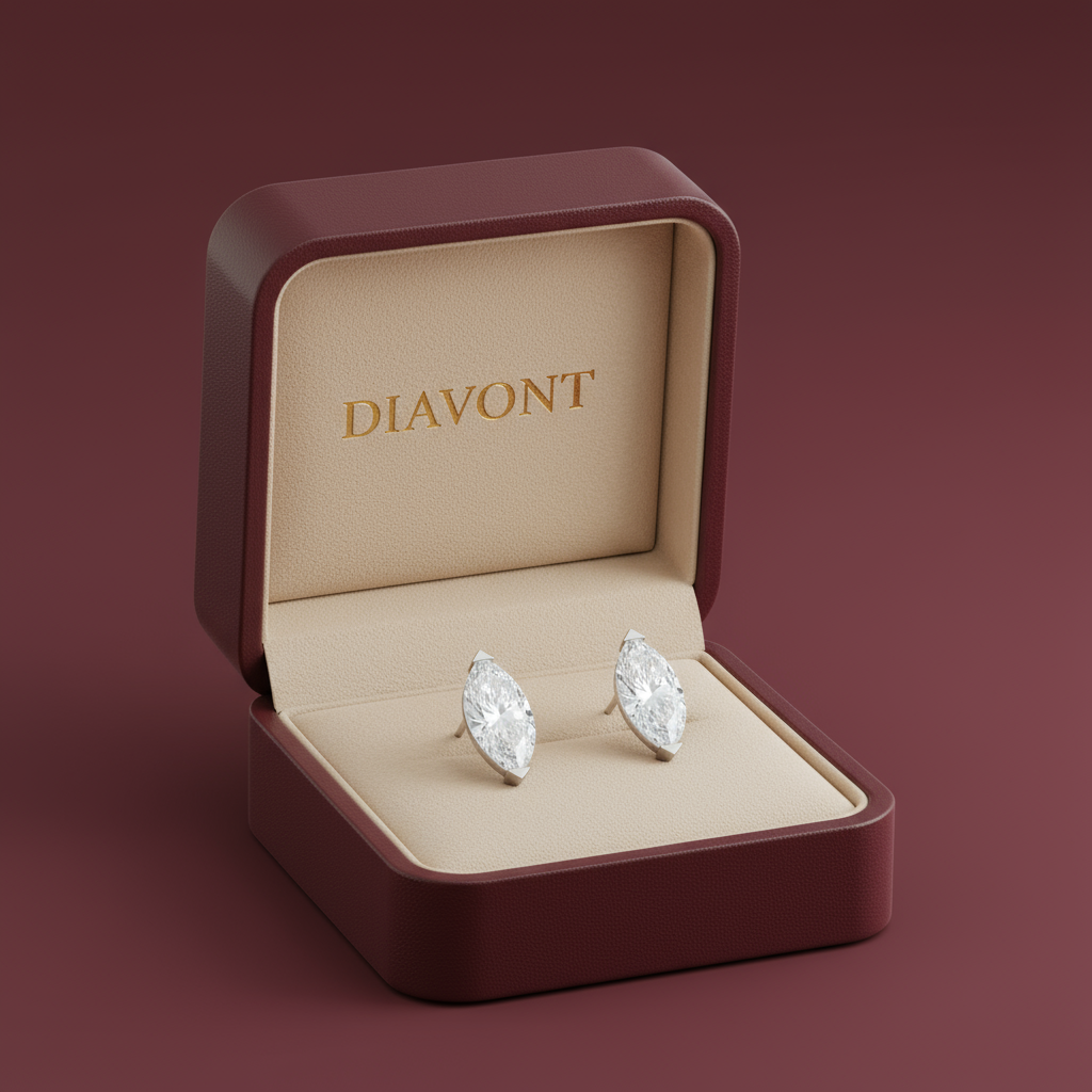 2 Carat Marquis-Cut Diamond Stud Earrings