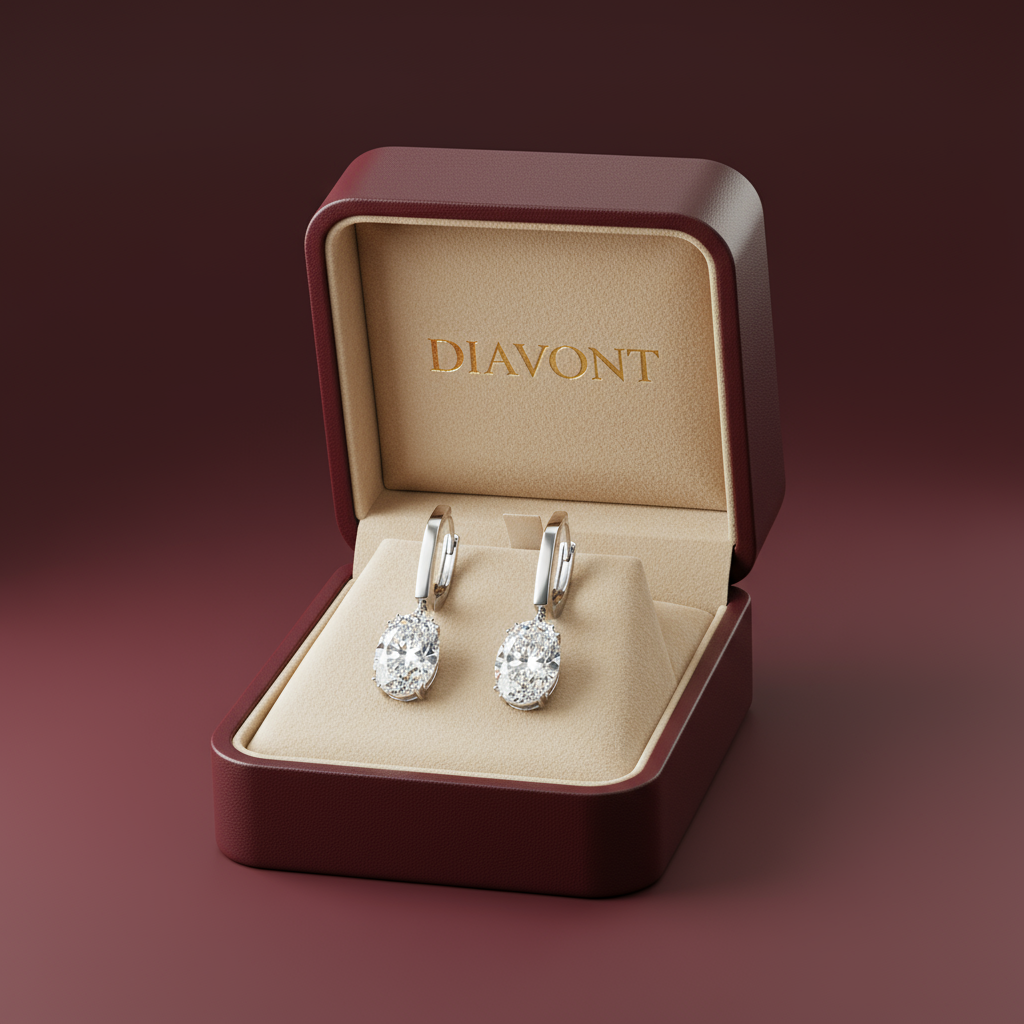 2 Carat Drop Earrings with Diamonds